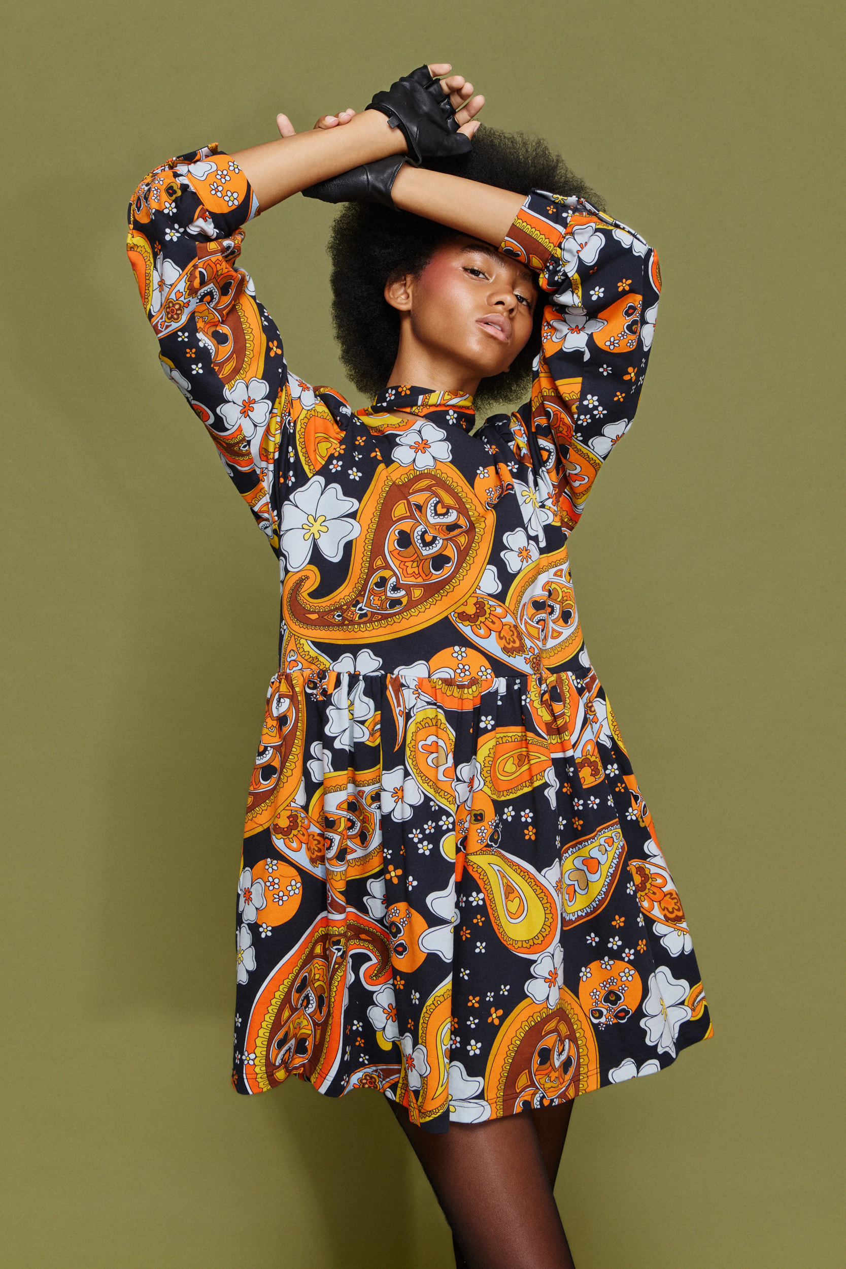 Evoto 'FLORA' ΜΙΝΙ ΦΟΥΤΕΡ ΦΟΡΕΜΑ (BLACK/LAHORE) - Image 6