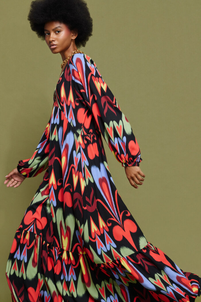 'NEFELI' MAXI DRESS (COLOR HEARTS) - Image 1