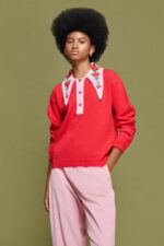 'DORIS' KNITTED BLOUSE (RED)