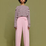 'LIA' CORDUROY TROUSERS WITH LAPELS (PINK)