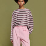 'MARY' OVERSIZED STRIPED T-SHIRT (PINK/CHOKOLA)