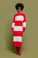 ‘IRO’ ΡΙΓΕ ΠΛΕΚΤΟ ΦΟΡΕΜΑ (ECRU/RED) - Image 5