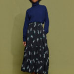 'CECILIA' MIDI SKIRT WITH ELASTIC