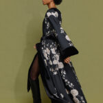 'VANESSA' LONG VELVET KIMONO (BLACK/FLORAL)