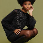 'ELLIANA' ΜΙΝΙ ΦΟΡΕΜΑ ΑΠΟ ΔΑΝΤΕΛΑ ΜΕ ΒΕΛΟΥΔΟ (BLACK)