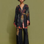 'SOFIA' PRINTED TROUSERS (BLACK PALM TREE)