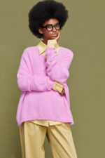 'AGNI' KNITTED BLOUSE (PINK) - Image 2