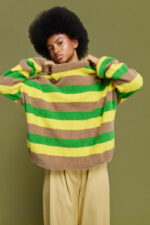 'ARTEMIS' KNITTED STRIPED BLOUSE - Image 4
