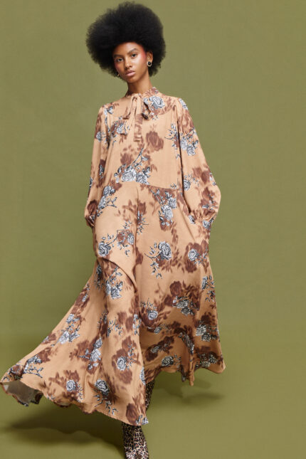 'EVANGELIA' MAXI DRESS (MOCHA FLORAL)