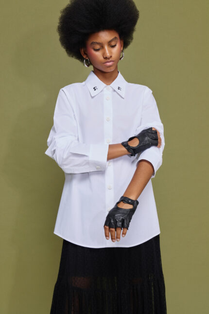 'CLIO' EMBROIDERED COTTON SHIRT