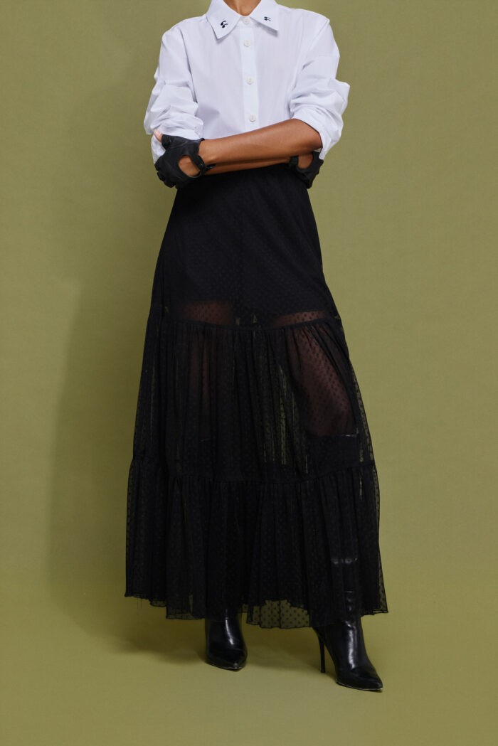 'TALIA' Black Tulle Skirt - Image 2
