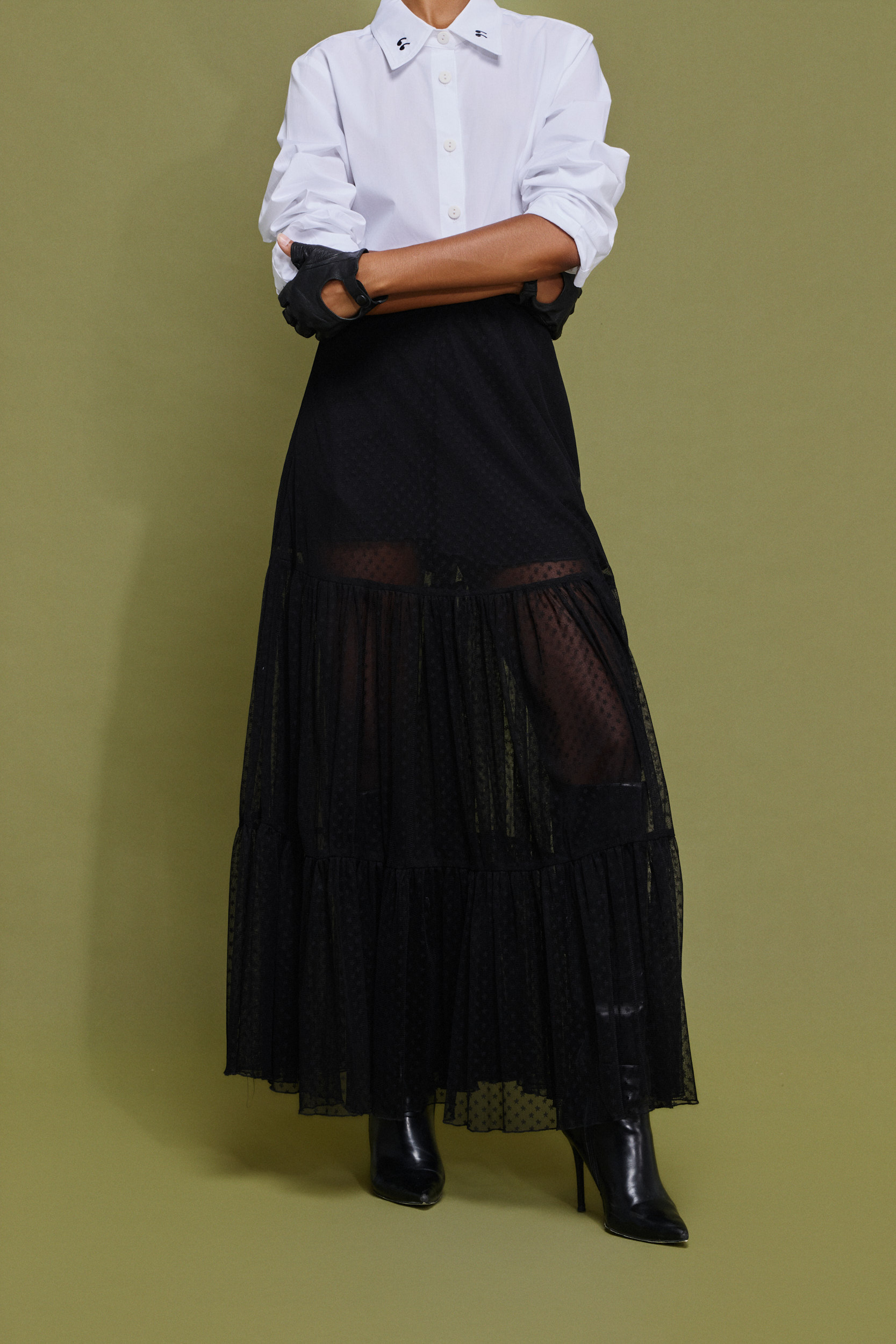 Evoto 'TALIA' Black Tulle Skirt - Image 2