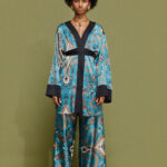 'TESSA' SHORT KIMONO (PETROL)