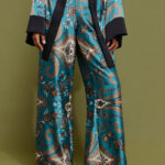 'SOFIA' PRINTED TROUSERS (PETROL)
