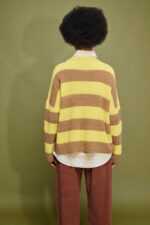 'MYRTO' KNITTED STRIPED BLOUSE (CHOCOLA/YELLOW) - Image 6
