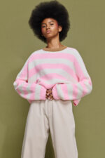 'ARIANA' ΡΙΓΕ ΠΛΕΚΤΗ ΜΠΛΟΥΖΑ (ECRU/PINK) - Image 2