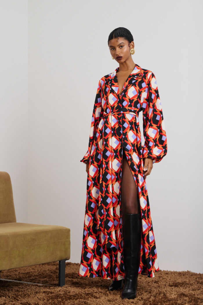 'ELLI' MAXI DRESS (RHOMBUS PRINT) - Image 2