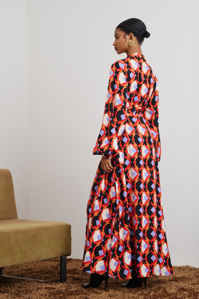 'ELLI' MAXI DRESS (RHOMBUS PRINT) - Image 3