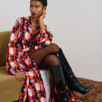 'ELLI' ΣΕΜΙΖΙΕ ΜΑΞΙ ΦΟΡΕΜΑ (RHOMBUS PRINT)