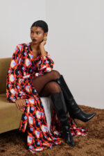 'ELLI' MAXI DRESS (RHOMBUS PRINT)
