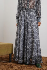 'DANAI' LONG SKIRT WITH ELASTIC (GRAY/ANIMAL PRINT) - Image 2