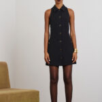 'CORA' MINI DRESS WITH BUTTONS (BLACK)