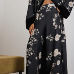 'SOFIA' PRINTED TROUSERS (BLACK/FLORAL)