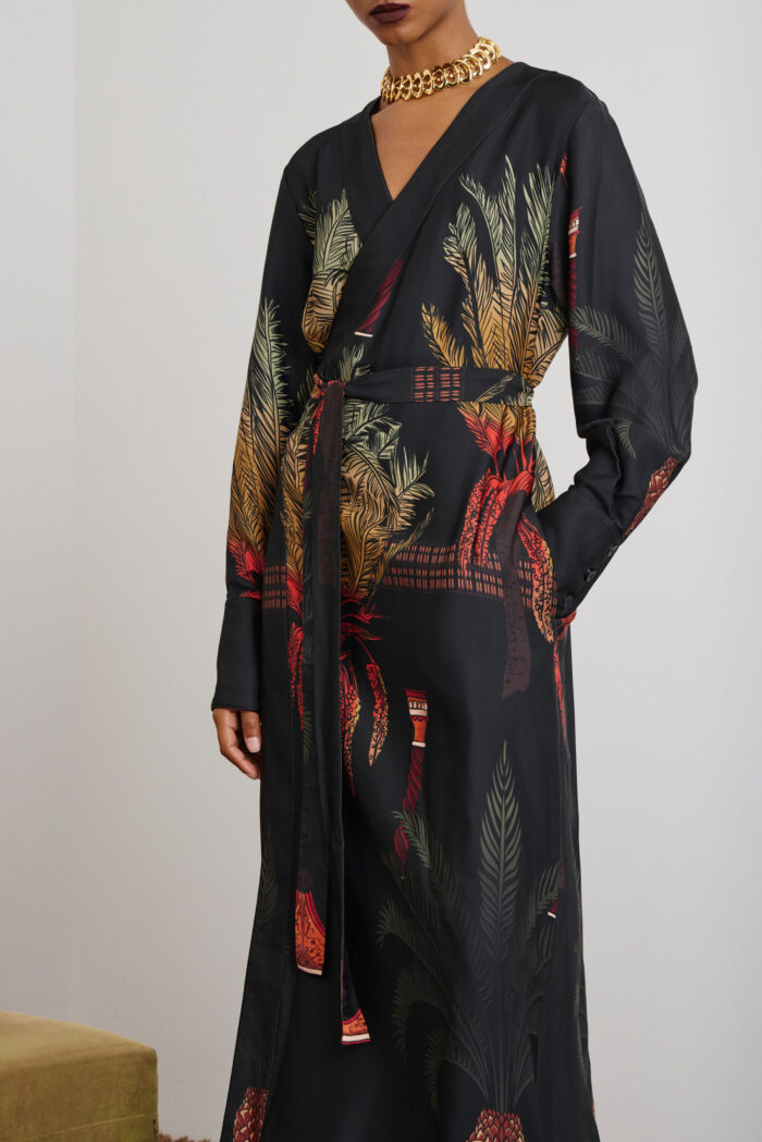 'EMMA' CROISSANT DRESS (BLACK PALM TREE) - Image 4