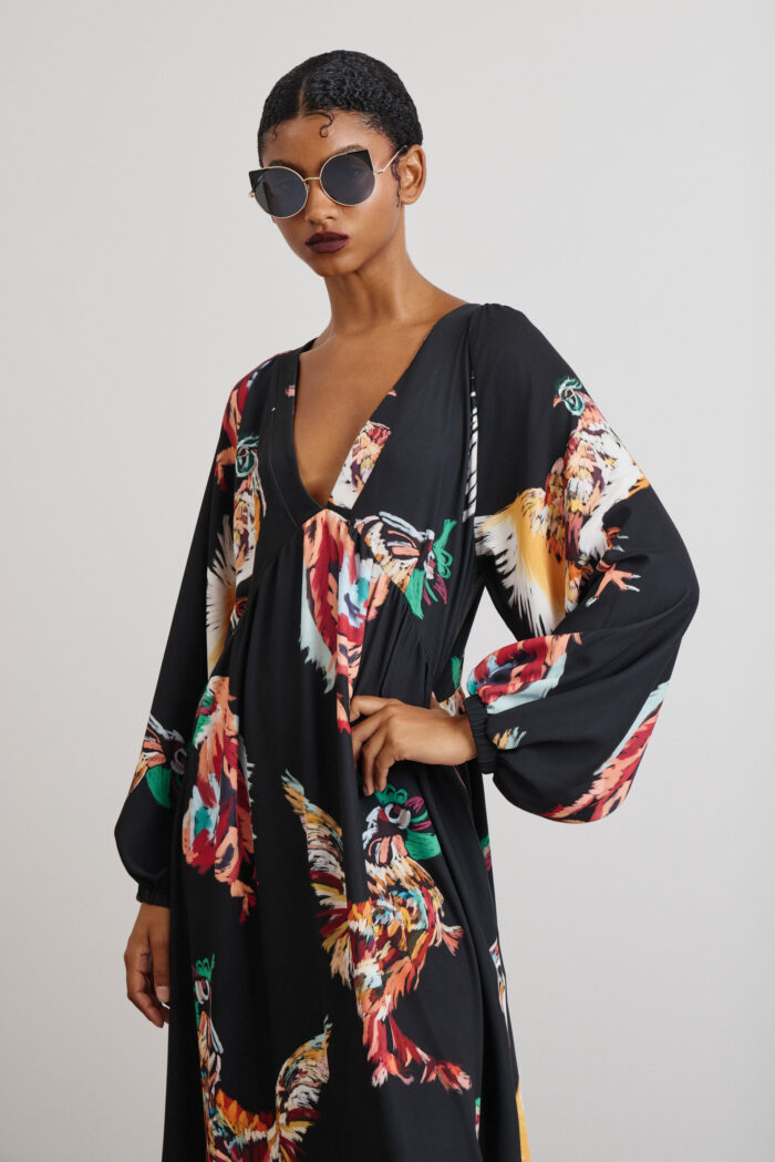 'NEFELI' MAXI DRESS (ROOSTERS) - Image 2