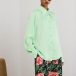 'KAIA' SATIN SHIRT (MINT)