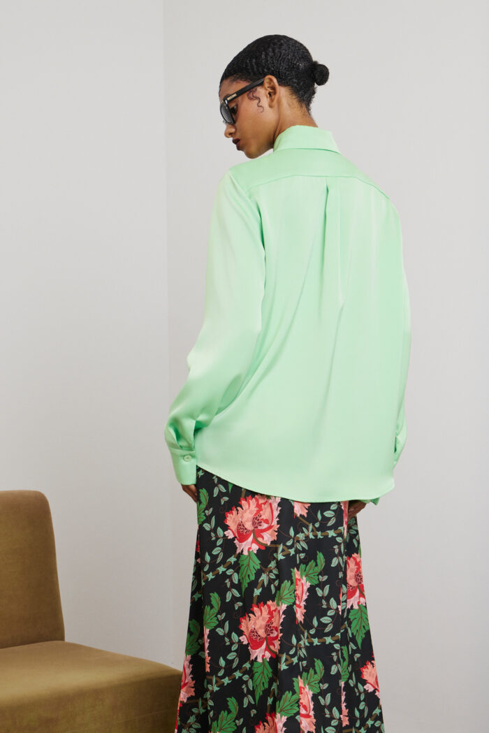 'KAIA' SATIN SHIRT (MINT) - Image 2