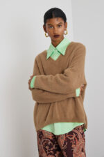 'AGNI' KNITTED BLOUSE (BEIGE)