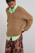 'AGNI' KNITTED BLOUSE (BEIGE) - Image 2