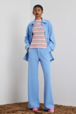 'CALYPSO' KNITTED STRIPED BLOUSE (PINK/LIGHT BLUE) - Image 3