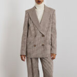 'NATALIA' PLAID BLAZER (CHOCOLA)