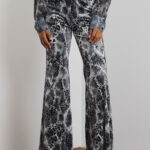 'REA' STRETCH PANTS (GRAY/ANIMAL PRINT)