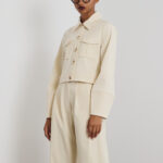 'SCARLET' SHORT JACKET WITH POCKETS (VANILLA)