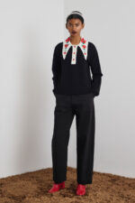 'DORIS' KNITTED T-SHIRT (BLACK) - Image 3