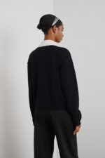 'DORIS' KNITTED T-SHIRT (BLACK) - Image 4