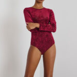'CHARLOTTE' VELVET BODYSUIT (BORDEAUX)