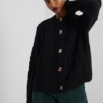 'DAMON' ΠΛΕΚΤΗ ΖΑΚΕΤΑ ΜΕ ΣΤΡΑΣ ΚΟΥΜΠΙΑ (BLACK)