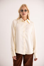 'KAIA' SATIN SHIRT (VANILLA)