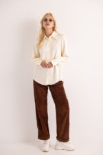 'KAIA' SATIN SHIRT (VANILLA) - Image 2