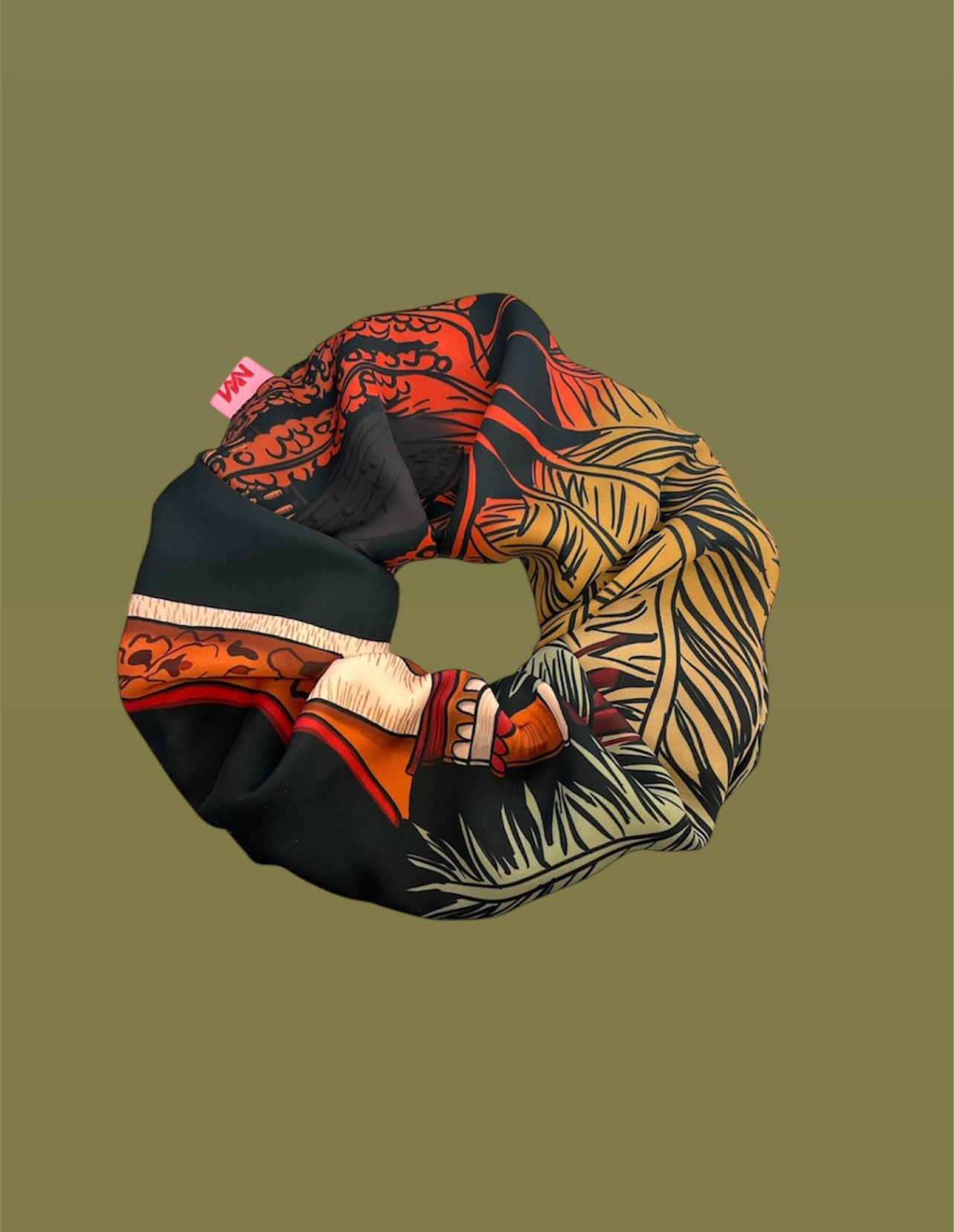IMG_8606 SCRUNCHIES (BLACK PALM TREE) - Image 1