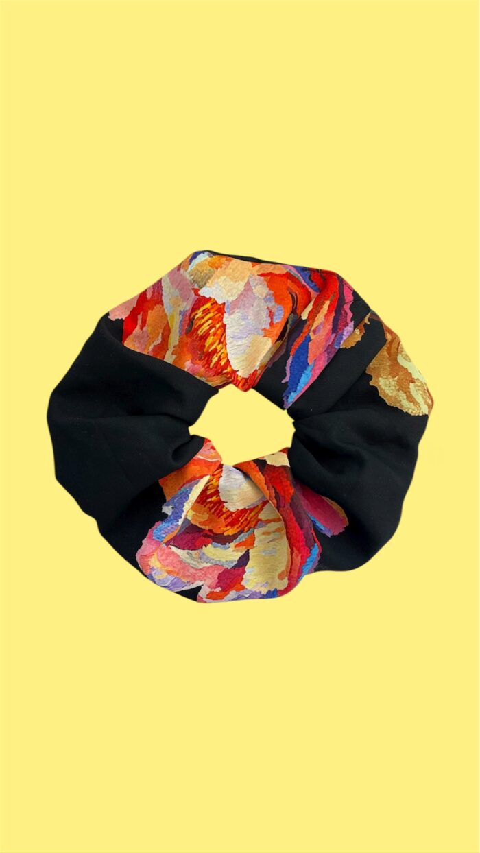 SCRUNCHIES (BLACK FLOWERS ) - Image 1