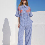 'MYLA' STRIPED TROUSERS WITH ELASTIC