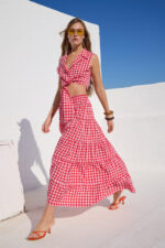 'ANNA' ΚΡΟΠ ΤΟΠ (RED/CHECKERED) - Image 3