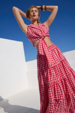 'ANNA' ΚΡΟΠ ΤΟΠ (RED/CHECKERED) - Image 4
