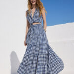'KLEIO' ΜΙΝΤΙ ΦΟΥΣΤΑ ΜΕ ΛΑΣΤΙΧΟ (BLUE/CHECKERED)