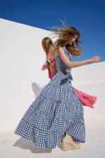 'KLEIO' ΜΙΝΤΙ ΦΟΥΣΤΑ ΜΕ ΛΑΣΤΙΧΟ (BLUE/CHECKERED) - Image 5